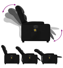 Fauteuil de massage inclinable électrique noir similicuir