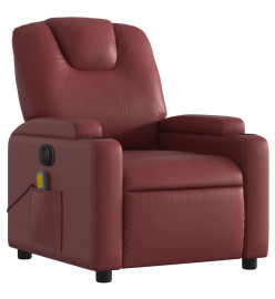 Fauteuil de massage inclinable électrique rouge bordeaux