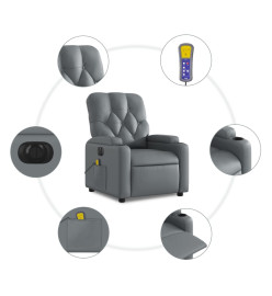 Fauteuil de massage inclinable électrique gris similicuir