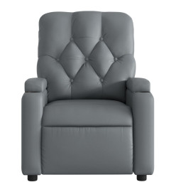 Fauteuil de massage inclinable électrique gris similicuir