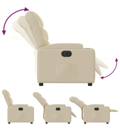 Fauteuil inclinable électrique Crème Tissu