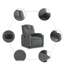 Fauteuil inclinable électrique Gris Similicuir