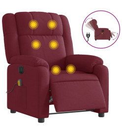 Fauteuil de massage inclinable électrique Rouge bordeaux Tissu