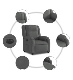 Fauteuil inclinable électrique Gris foncé Tissu