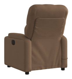 Fauteuil inclinable de massage électrique marron tissu