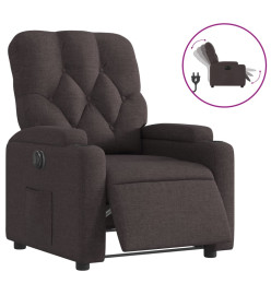 Fauteuil inclinable électrique Marron foncé Tissu