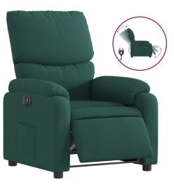 Fauteuil inclinable électrique Vert foncé Tissu