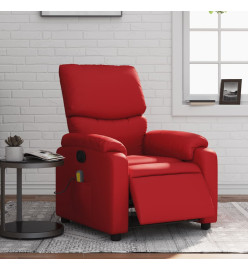 Fauteuil de massage inclinable électrique rouge similicuir