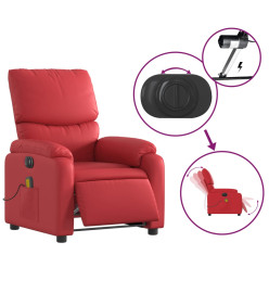 Fauteuil de massage inclinable électrique rouge similicuir