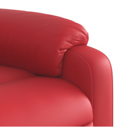 Fauteuil de massage inclinable électrique rouge similicuir