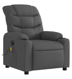 Fauteuil inclinable de massage électrique gris foncé tissu