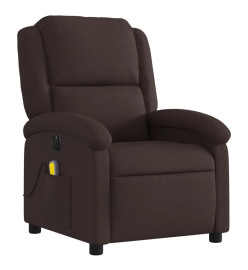 Fauteuil de massage inclinable électrique Marron foncé Tissu