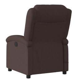 Fauteuil de massage inclinable électrique Marron foncé Tissu