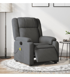 Fauteuil inclinable de massage électrique gris foncé tissu