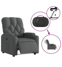 Fauteuil inclinable électrique Gris foncé Tissu