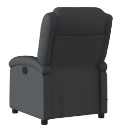 Fauteuil de massage inclinable électrique noir cuir véritable