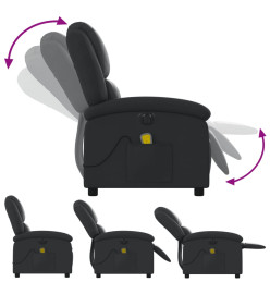 Fauteuil de massage inclinable électrique noir cuir véritable