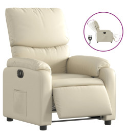 Fauteuil inclinable électrique Crème Similicuir