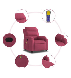 Fauteuil de massage inclinable rouge bordeaux velours