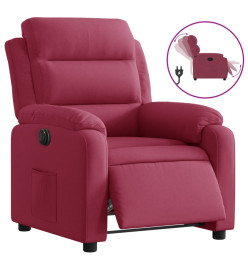 Fauteuil inclinable électrique rouge bordeaux velours