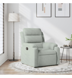 Fauteuil inclinable gris clair velours