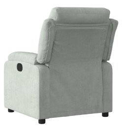 Fauteuil inclinable gris clair velours