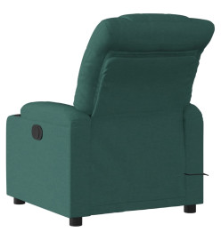 Fauteuil de massage inclinable électrique Vert foncé Tissu