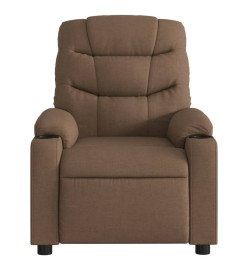 Fauteuil inclinable de massage électrique marron tissu