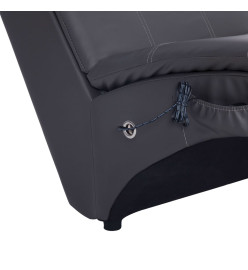 Chaise longue de massage avec oreiller Gris Similicuir