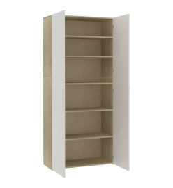 Armoire à chaussures Blanc et chêne sonoma 80x35,5x180 cm