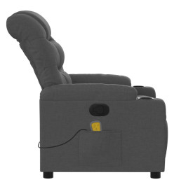 Fauteuil de massage inclinable Gris foncé Tissu