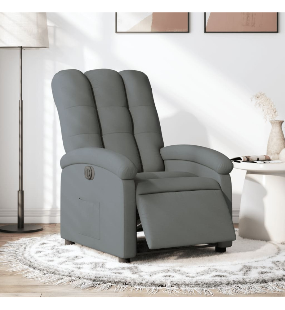 Fauteuil inclinable électrique Gris foncé Tissu