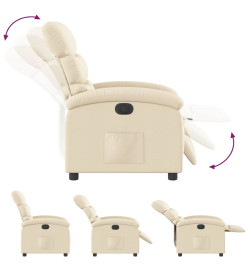 Fauteuil inclinable électrique Crème Tissu