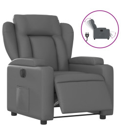 Fauteuil inclinable électrique Gris Similicuir