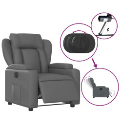 Fauteuil inclinable électrique Gris Similicuir