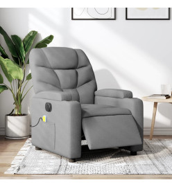 Fauteuil de massage inclinable électrique gris clair tissu