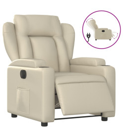 Fauteuil inclinable électrique Crème Similicuir