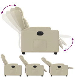 Fauteuil inclinable électrique Crème Similicuir