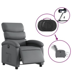 Fauteuil inclinable électrique Gris Similicuir