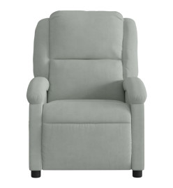 Fauteuil inclinable électrique de massage gris clair velours