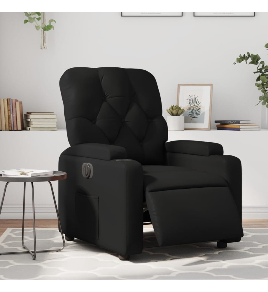 Fauteuil inclinable électrique Noir Similicuir