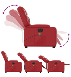 Fauteuil de massage inclinable électrique rouge similicuir