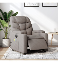 Fauteuil de massage inclinable électrique Taupe Tissu