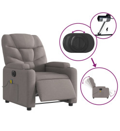 Fauteuil de massage inclinable électrique Taupe Tissu