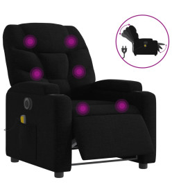 Fauteuil de massage inclinable électrique Noir Tissu