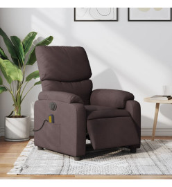 Fauteuil de massage inclinable électrique Marron foncé Tissu