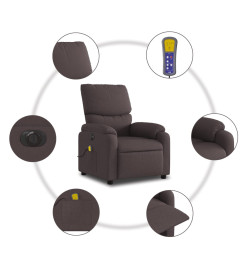 Fauteuil de massage inclinable électrique Marron foncé Tissu