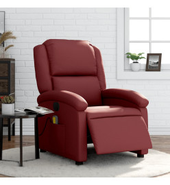 Fauteuil de massage inclinable électrique rouge bordeaux