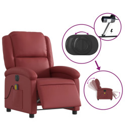 Fauteuil de massage inclinable électrique rouge bordeaux