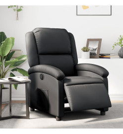 Fauteuil inclinable électrique noir cuir véritable